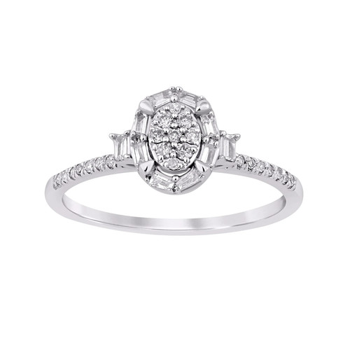 Diamond oval cluster baguette - cluster,