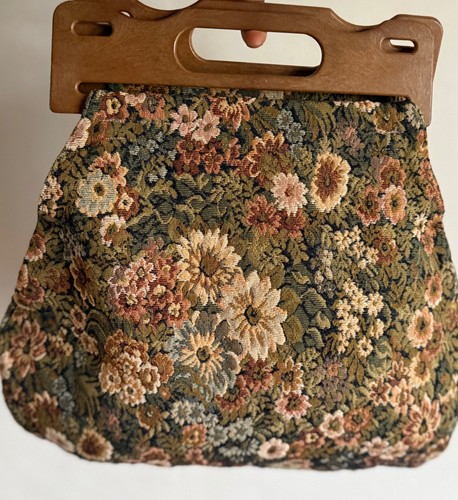 Vtg brown floral - vtg, tapestry