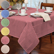 Gingham Check Tablecloth Dining Room Kitchen Table Linen Checkered Round Square