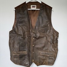 Chief Apparel Vintage Brown Genuine Cowhide Leather Size Large 46” Chest
