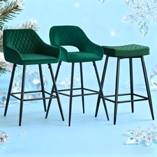 Green Velvet Bar Chairs (Set