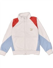 PUMA Boys Tracksuit Top Jacket 7-8 Years White Polyester AW04