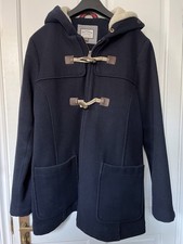 Fat Face Women's Navy Blue Wool Blend Duffel Coat Size 16