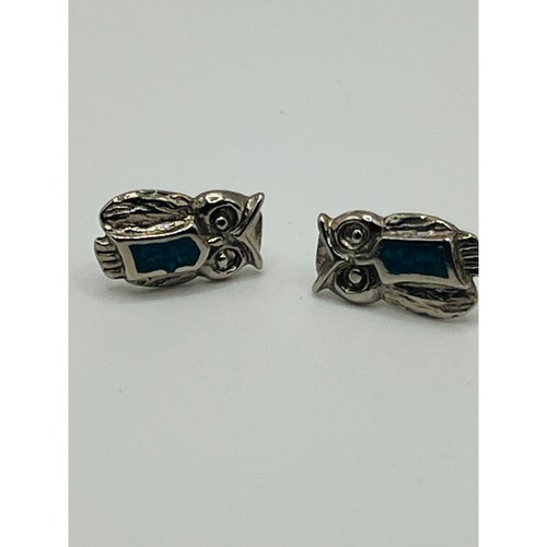 Vintage owl stud earrings - owl,