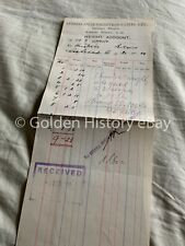 VINTAGE GENERAL STEAM NORTH FRANCE LINES WEIGHT ACCOUNT RECEIPT PAPER 