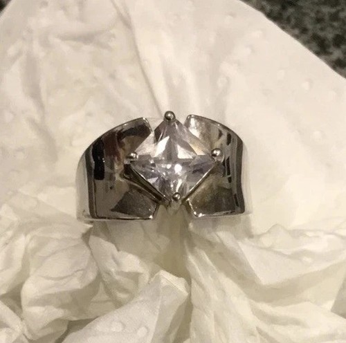 Square cut diamonique ring - cut,