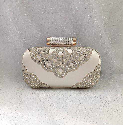 Ivory evening clutch bag - bag, with