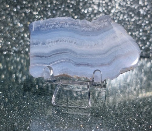 Blue lace agate crystal slab - agate,
