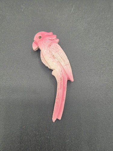 Vintage pink parrot brooch - parrot,