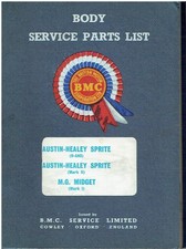 AUSTIN HEALEY FROGEYE SPRITE/MK2 & MG MIDGET MK1 BODY/TRIM PARTS CATALOGUE *VGC*