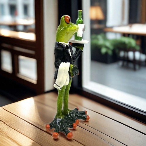 Waiter frog statue animal - frog,
