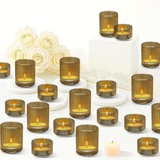 20 Pcs Ribbed Votive Candle