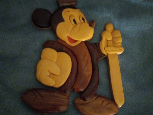 Wooden intarsia mickey - wooden, mouse