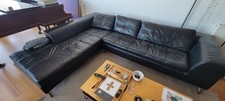 Comfy Cosy Black Leather Dwell Corner Sofa L-Shape Sofa (PTP)