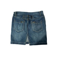 30 inch waist estimate size 12 uk - blue denim mini skirt vintage 2000s y2k moto