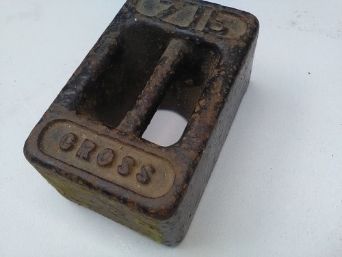 Antique cast iron 7lb weight - antique,