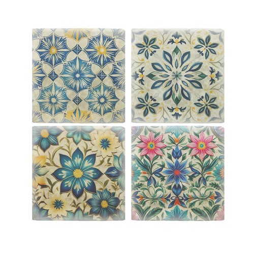 Moroccan tile marble coaster - moroccan,