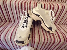 Woman’s Balenciaga Triple S Trainers Size UK 6 GREY BEIGE BLACK WORN LIGHTLY