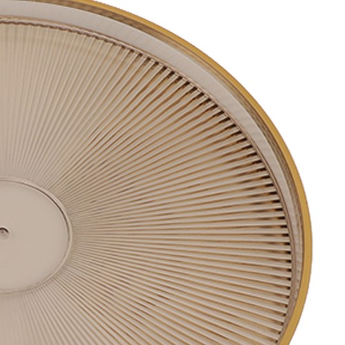Round tray with gold handle - tray,