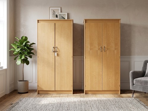 Pair pine wardrobes one - pair,