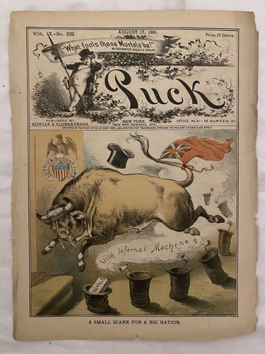 1881 puck political - puck, cartoon