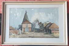 Edward Wesson 1910-1983 Watercolour Art Oast House Farm