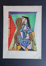 Vintage 1943 limited edition Picasso print - Seize Peintures - Seated Woman