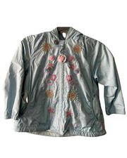 Pampolina Girls Winter Jacket 2T Blue with Flower Embroidery