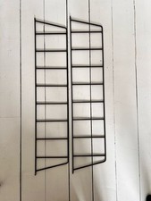 Pair of Ladderex Style Ladder Bookcase Brackets Brown Metal MCM Vintage X 2