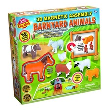 Small World Barnyard Animals 3D Magnetic Assembly Childrens Learning Playing Set