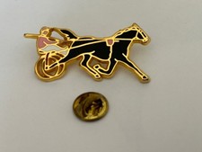 Horse Trap Harness Racing Trotting Cart enamel pin badge
