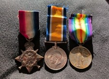 1914 Mons Star Trio Donald Russell, Claypath Durham City RFA, ASC, Rowlands Gill