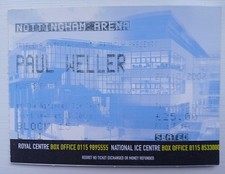 PAUL WELLER - Used Concert Ticket  - Nottingham - Paul Weller - Mod - 2002