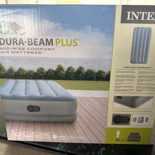 Intex Twin Dura-Beam Comfort 64157 Air Bed with Fastfill USB Pump, Inflated Size