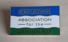 HERTFORDSHIRE ASSOCIATION FOR THE DISABLED Vintage Enamel Pin Badge, 30mm VGC