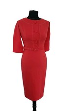 Tara Starlet 50s/60s Style Wiggle Dress Bright Red UK14 Mad Men Joanie
