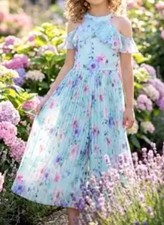 New WT Next Girls Floral Pleat