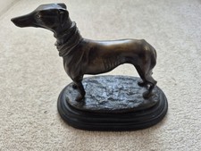 Bronzed Model Of A Greyhound, On An Oval Plinth