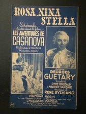 Partition Petit Format "Rosa Nina Stella - Aventures De Casanova - Guetary"