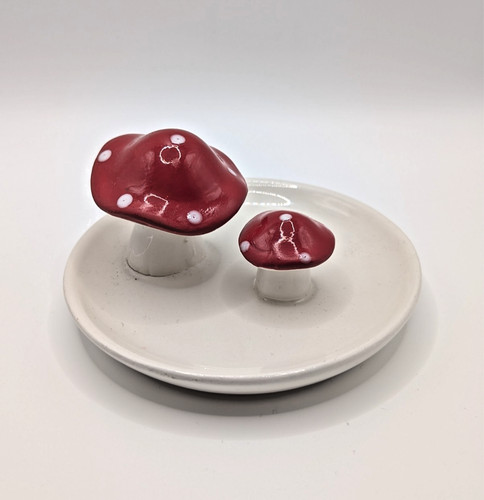 Ceramic mushroom trinket dish - trinket,