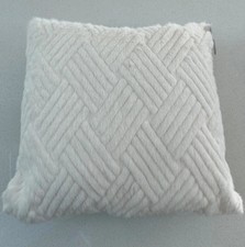 NEXT - Embossed Faux Fur Cushion - Ivory - 43cm x 43cm - BNWT