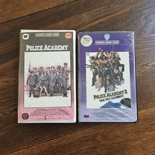 TESTED Police Academy 1 and 2 VHS Tape Lot RARE Warner Brothers Clamshells WB 