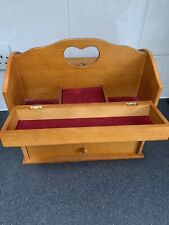 Wooden Sewing/Craft Box. Felt Lined Drawers & Spool Holder Quality Vintage SALE