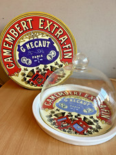 Camembert Extra Fin Cheese Serving Plate & Glass Cloche Dome