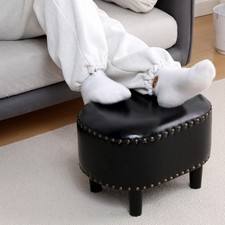 PU Leather Rivet Footstool