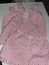 M & S Girls Pink  Candy Stripe