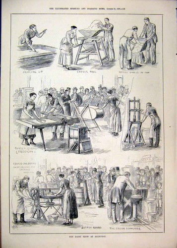 Original old antique print - old,