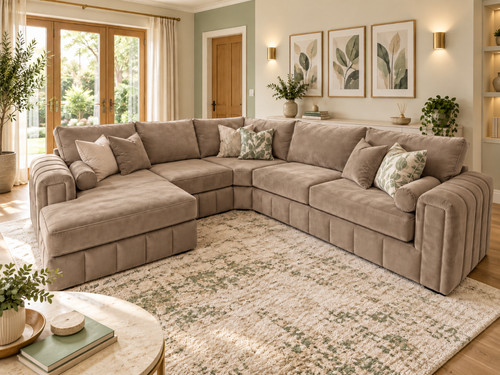 Luxury corner sofa - luxury, mink