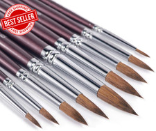 Sable Watercolour Brushes 9Pcs Kolinsky Round Pointed Painting Tools Art Crafts