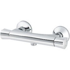 Rize Exposed Single Outlet Thermostatic Silver Mixer Shower Valve